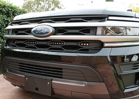 black ford expedition with behind grille led light bar color for off roading