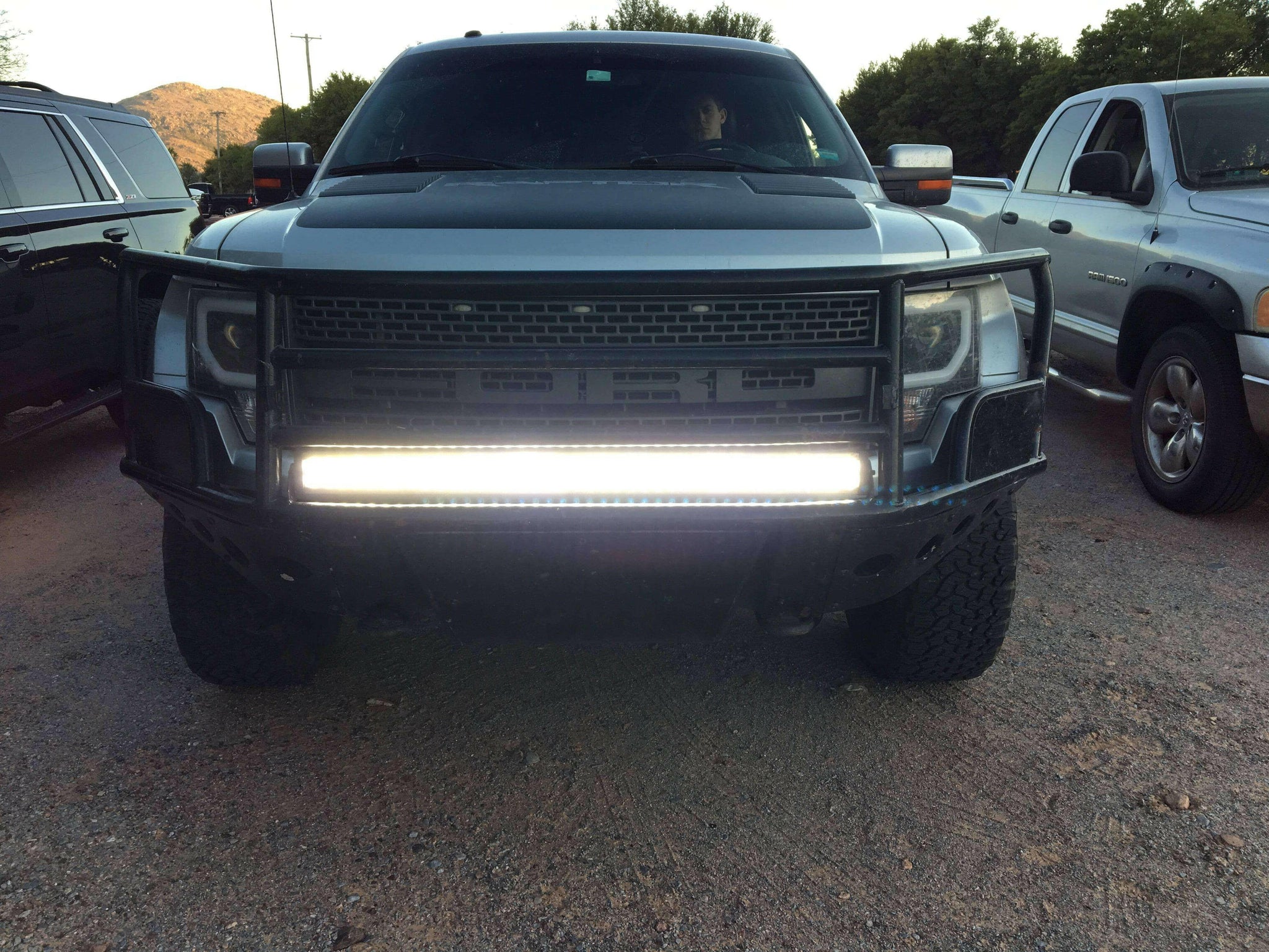 2010 2011 2012 2013 2014 ford raptor generation 1 with 1 40in light bar behind the grille color white