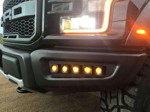 gray ford raptor 2018 with off roading fog light kits 20watt square light pods