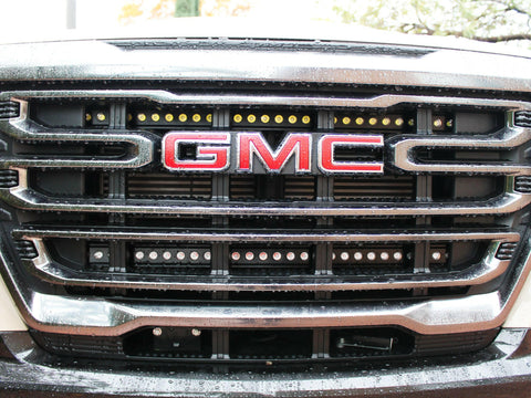 2021 2022 2023 GMC Canyon two 30in light bars behind grille by M&R Automotive