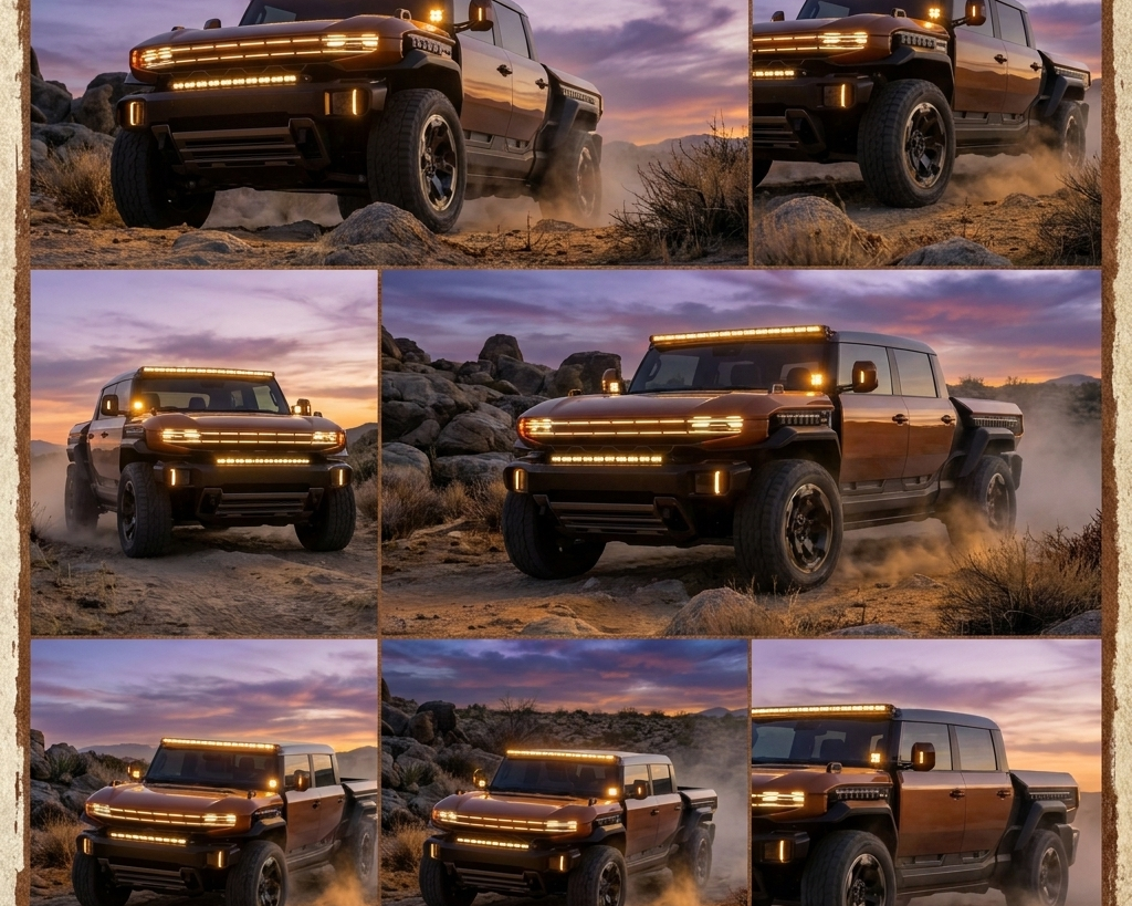 GMC Hummer X concept midsize electric off-road SUV and pickup revealed at GMC Advanced Design studio in Pasadena