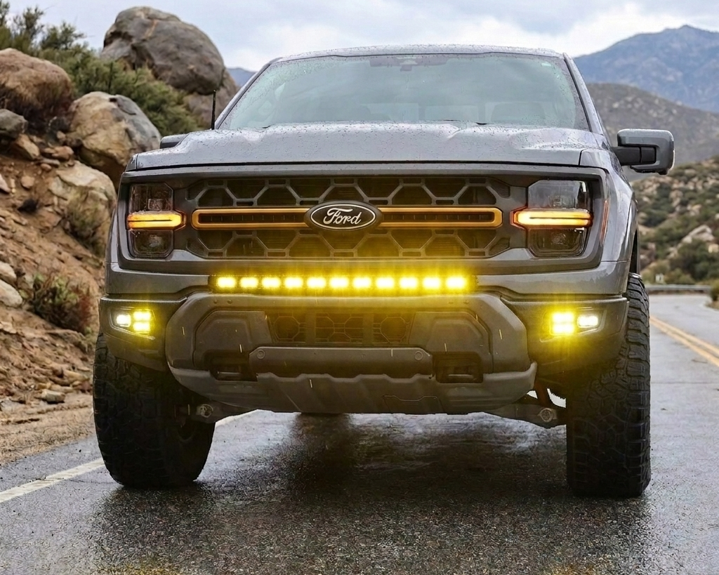 2024+ Ford F-150 Tremor fog light kit by M&R Automotive — 3D-printed shrouds with dual PRO LED pods