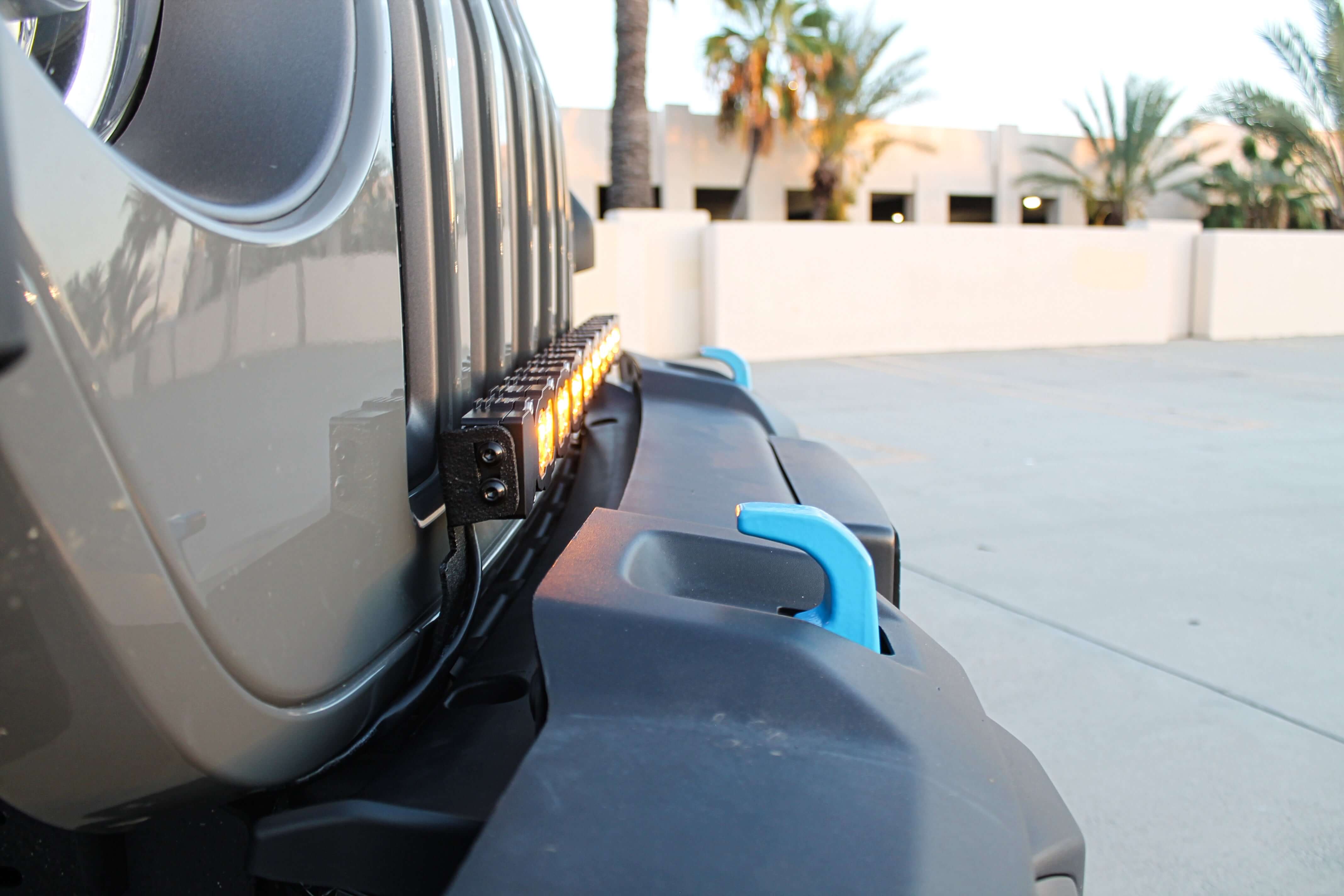 Jeep Wrangler JL light bar 2017+ (JL) 30in Light Bar - PRO on jeep with combo pattern, mounted close to bumper for a built-in look