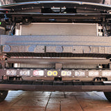behind the grille of subaru crosstrek led light bar off roading