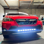 red 2023 subaru crosstrek gen 2 light bar off roading in lower grille