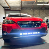 red 2023 subaru crosstrek gen 2 light bar off roading in lower grille