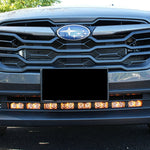 front view gray subaru crosstrek led light bar amber drl off roading