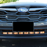front view gray subaru crosstrek led light bar amber drl off roading