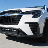 Subaru Ascent Light Bar featuring a white SUV front view with bold grille and black accents, showcasing the rugged exterior