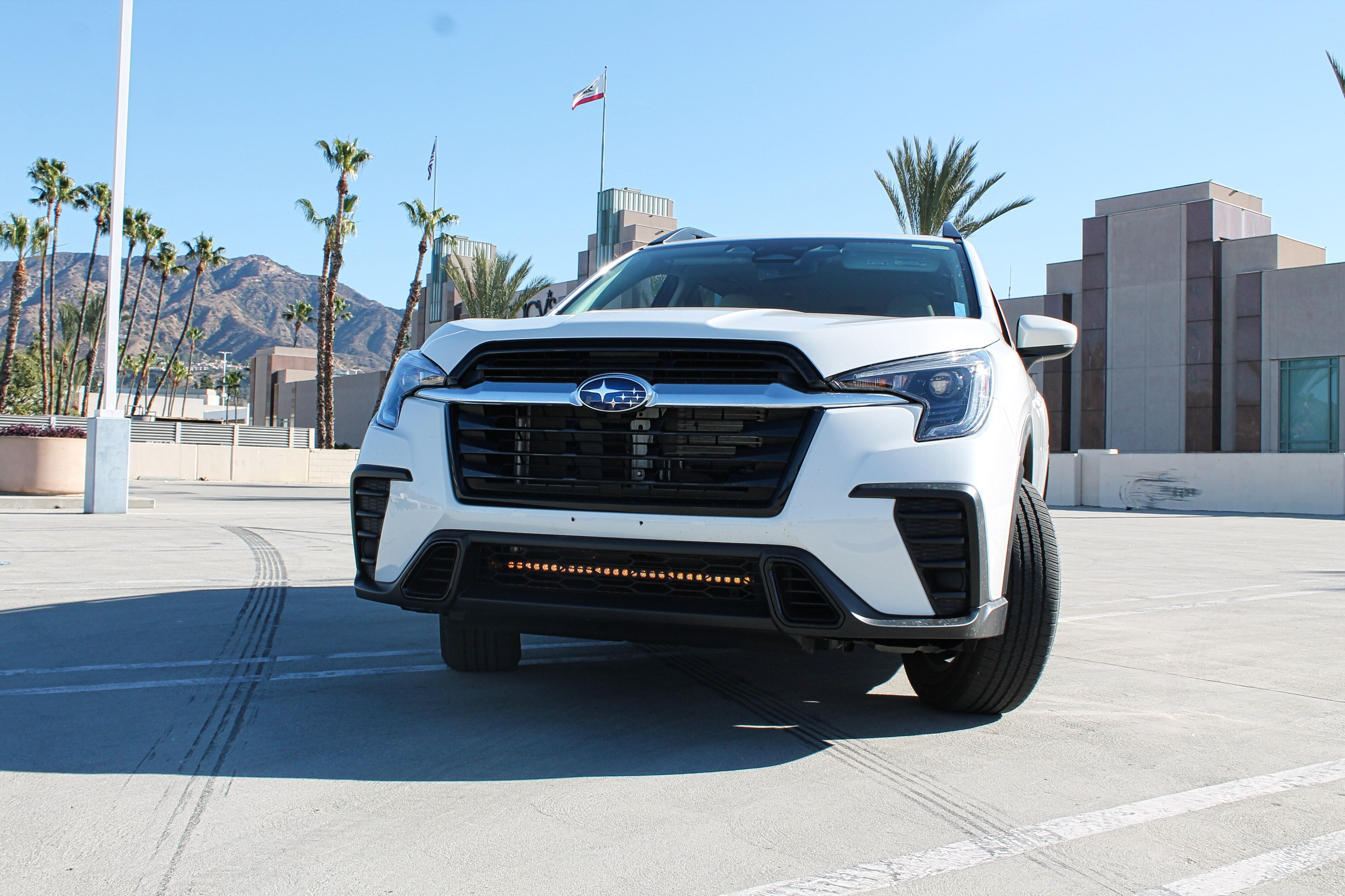 Subaru Ascent SLIM light bar installed on the front of a 2019-2026 Subaru Ascent, bolt-on kit