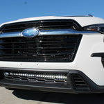 Subaru Ascent LightBar 2019+ Slim on front bumper, Subaru Ascent LightBar fits 2019-2026 models, bolt-on with powder-coated black metal bracket