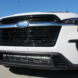 Subaru Ascent LightBar 2019+ Slim on front bumper, Subaru Ascent LightBar fits 2019-2026 models, bolt-on with powder-coated black metal bracket