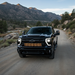 Chevrolet Silverado Light Bars on a 2020+ Silverado 2500/3500HD with dual 40s light bars mounted on a rugged off-road road