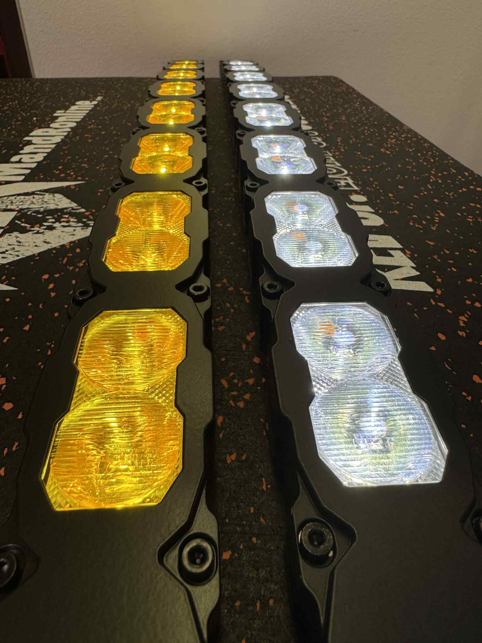 Chevrolet Silverado Light Bars on dual 40s, yellow and white LEDs, bottom-grille mount, fits 2020-2026 Silverado 2500/3500HD — PRO