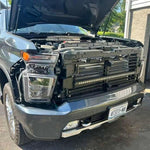 2020 2021 2022 2023 black Chevrolet Silverado 2500/3500HD one 40in Light Bar behind the grille by M&R Automotive