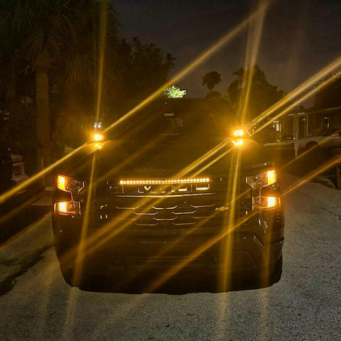 2020 2021 2022 2023 Chevrolet Silverado 2500/3500HD one amber 30in Light Bar in the dark M&R Automotive