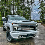 2020 2021 2022 2023 white Chevrolet Silverado 2500/3500HD one white 40in light bar behind grille - M&R Automotive