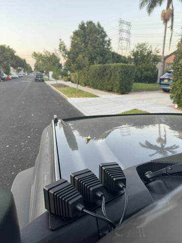 top view of ford bronco driver side 3 light pods 