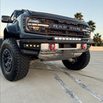 Ford Bronco Raptor 30in Light Bar on black grille with bumper-mounted LEDs for rugged off-road look