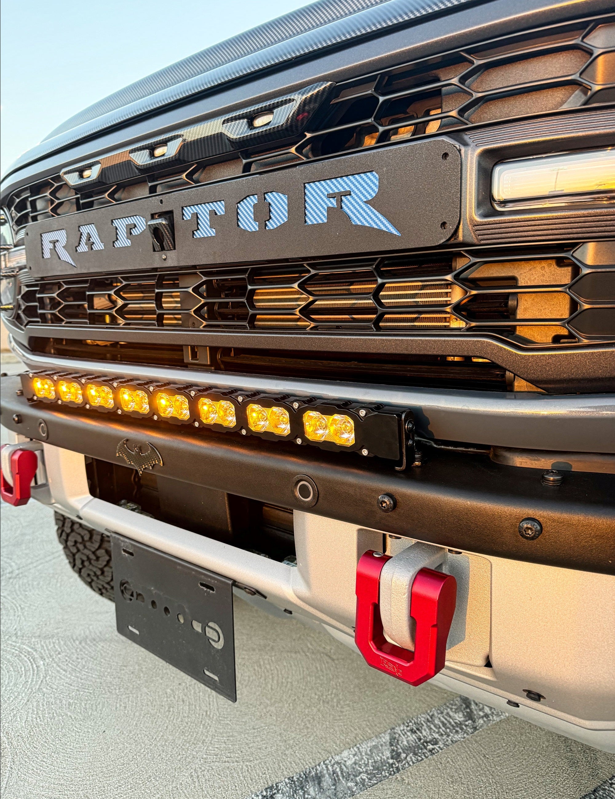 Ford Bronco Raptor 30in Light Bar on front bumper with Raptor badge