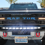 Ford Bronco 40in Roof Light Bar on Raptor front grille, 2021-2026 model, enhances off-road illumination