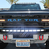 Ford Bronco 40in Roof Light Bar on Raptor front grille, 2021-2026 model, enhances off-road illumination