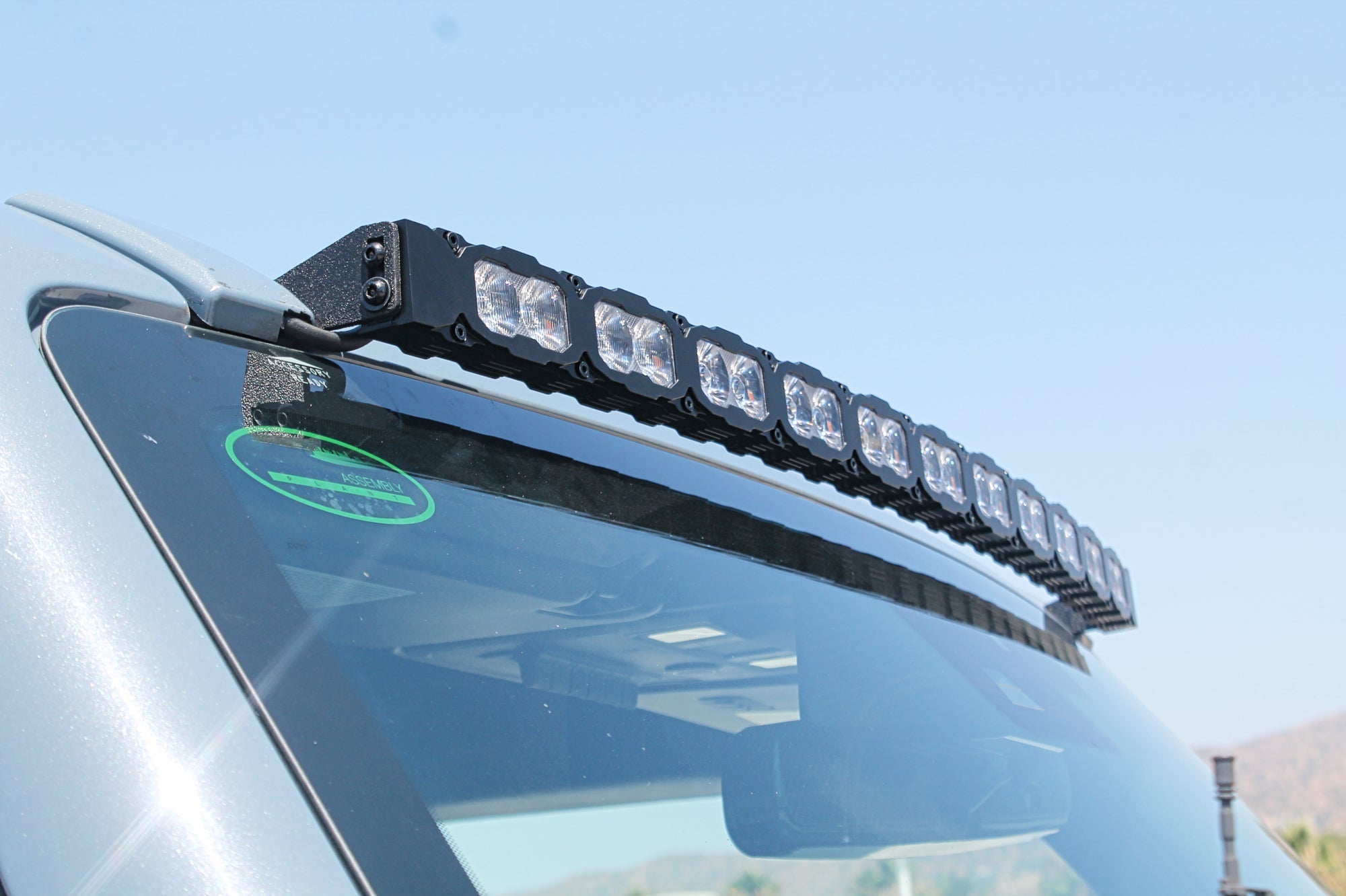 Ford Bronco 40in Roof Light Bar on 2021-2026 Ford Bronco - curved LED light bar, slim roof mount, black powder coated bracket, easy install