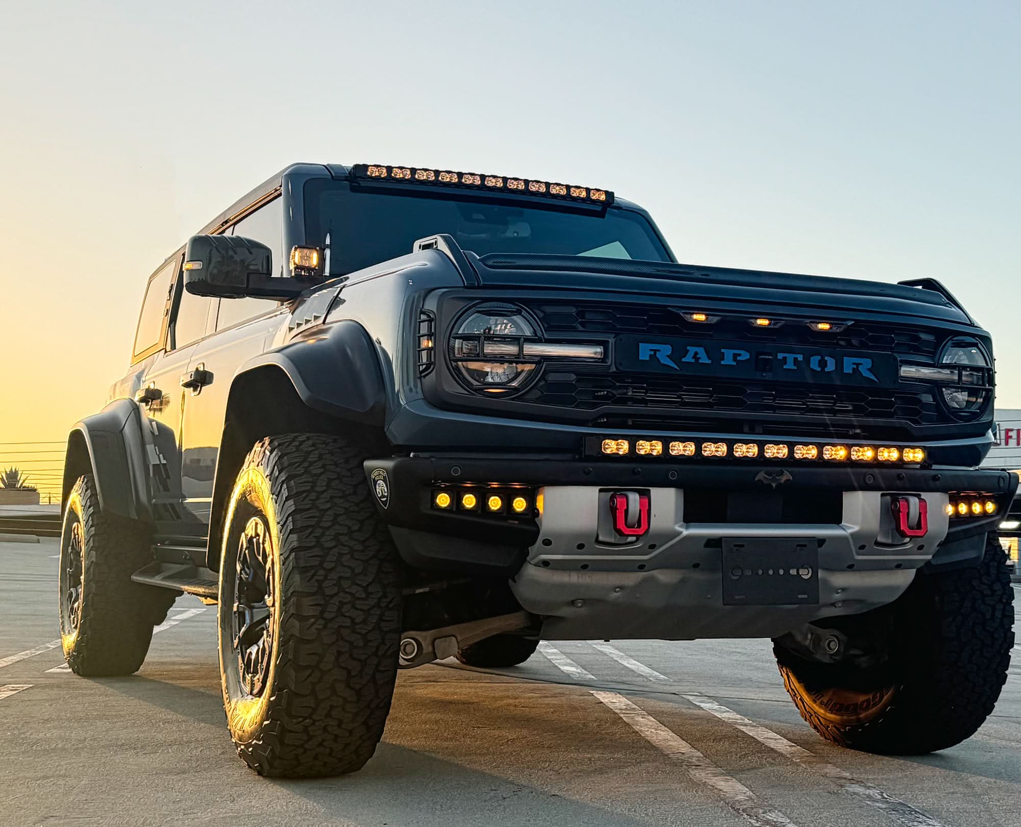 2021+ Ford Bronco Modular Bumper fog light pods shown in white