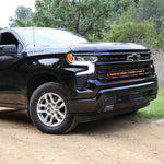 2022 black chevrolet silverado 1500 off road light bar front grille