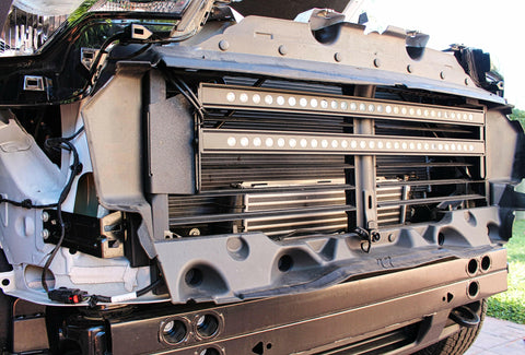 2023 2024 white chevrolet colorado with behind grille 30in light bars grille off