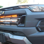 2023 2024 white chevrolet colorado with behind grille 30in light bars white and amber