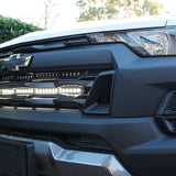 2023 2024 white chevrolet colorado with behind grille 30in light bars white 