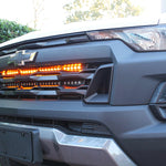 2023 2024 white chevrolet colorado with behind grille 30in light bars amber