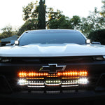 2023 2024 white chevrolet colorado with behind grille two lights bar and hood mount kit for off roading