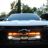 2023 2024 white chevrolet colorado with behind grille two lights bar and hood mount kit for off roading