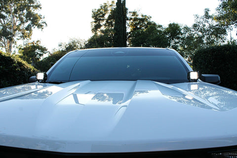 2023 2024 white chevrolet colorado white color ditch light pods for off roading hood mount kit