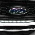 up close view white white 2023 2024 Ford F250/350/450 Superduty Single 30in Light Bar for off roading