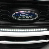 up close view white white 2023 2024 Ford F250/350/450 Superduty Single 30in Light Bar for off roading