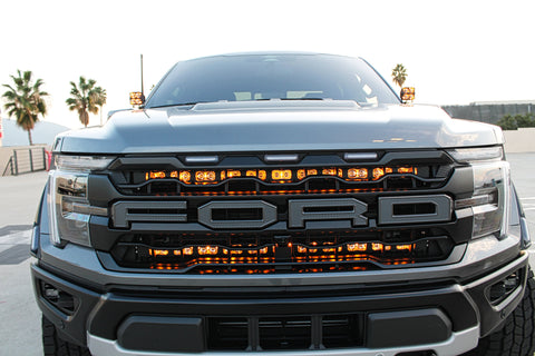 2024+ Ford Raptor light bars Gen 3 Refresh Dual 40s PRO on front grille for Ford Raptor 37/R package with modular bumper