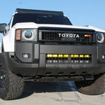 Land Cruiser Light bars on 2024+ Toyota Land Cruiser with front grille removal—bold LED light bar kit for Land Cruiser models 1958 and newer