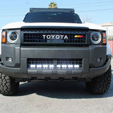 Land Cruiser light bar front view for 2024+ Toyota Land Cruiser with high-intensity LED bar mounted behind grille