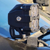 Ranger Raptor ditch lights dual color mounting on Ford Ranger Raptor front, white LED with amber DRL glow