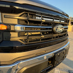 2024+ Ford F150 LightBar 30in bolt-on kit for 2024-2026 F-150 with grille removal, fits factory openings; includes 30in LightBar