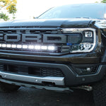 2024 ford ranger raptor white LED Light bar in front grille and ditch lights