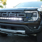2024 ford ranger raptor white LED Light bar in front grille and ditch lights
