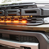 2024 ranger raptor dual LED light bars behind the grille