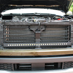 grille off on 2024 ford ranger raptor 30in LED light bar behind the grille