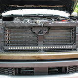 grille off on 2024 ford ranger raptor 30in LED light bar behind the grille