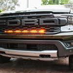 2024 ford ranger raptor 30in LED amber light bar behind the grille
