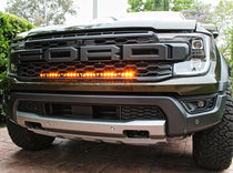 2024 ford ranger raptor 30in LED amber light bar behind the grille